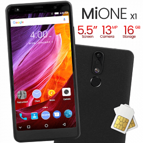 Mione X1, 4G Dual Sim, 16GB, 5.5” IPS - Black 